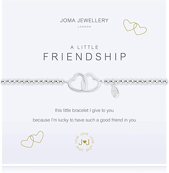 Joma Jewellery A Little By Your Side Two Toned Heart Beaded Stretch Bracelet,  Silver at John Lewis & Partners